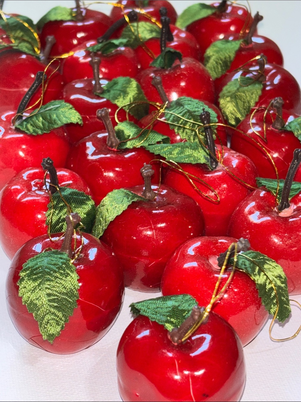 Apple Ornaments Vintage Shiny Apple Ornaments Wreath Apple Ornaments VTG